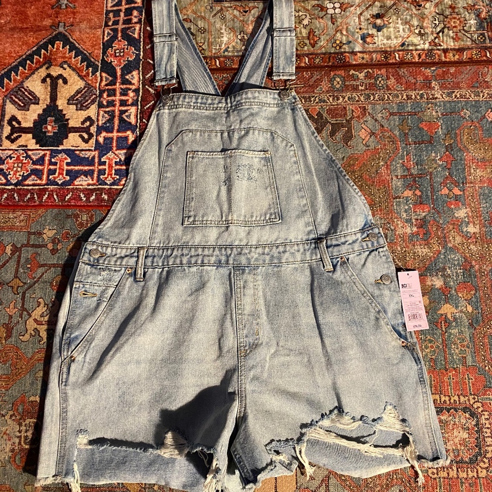 NWT Wild Fable Light Denim Cut Off Overalls